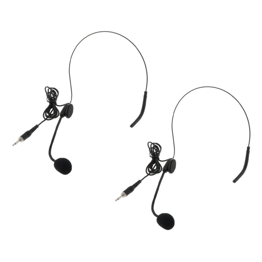 2 Pack 1/8" (3.5mm) TRS w/ Cable Headset Microphone Condenser System for PC