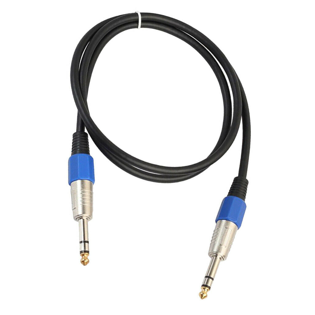 Stereo 6.35mm Electric Guitar Bass Cable Amp Cord for Home Theatre KTV 1m
