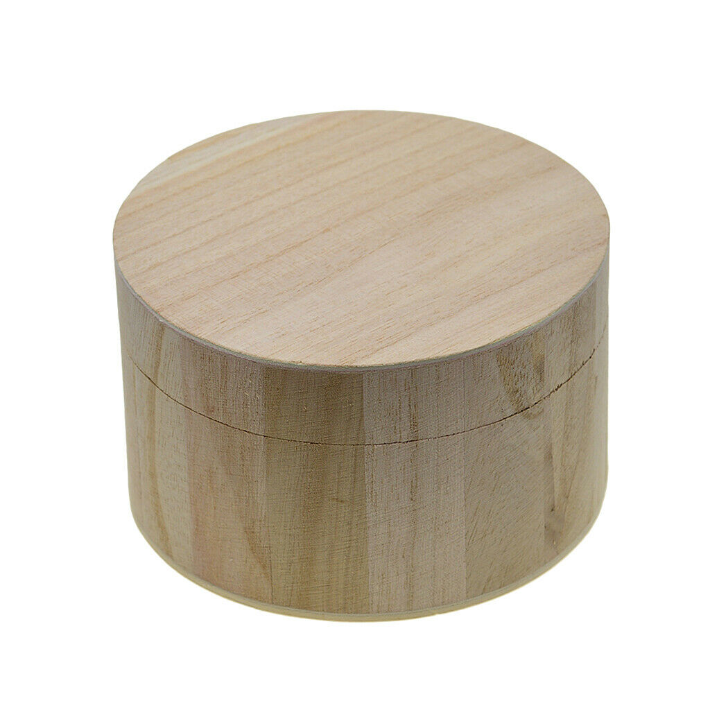 Wooden Jewelry Storage Box Case Magnetic Untreated Natural Wood Container