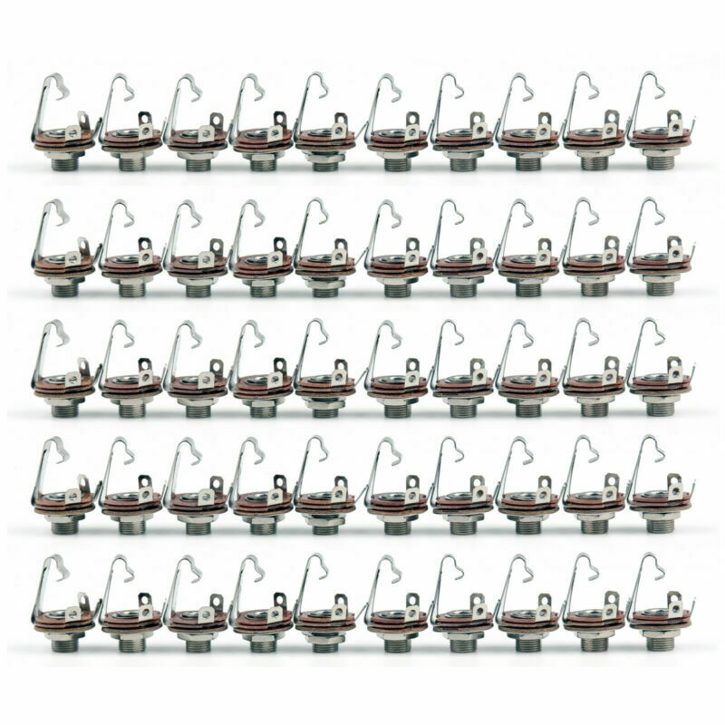 50 Pc 6.35mm 1/4" Mono Chassis Socket Jack Connector