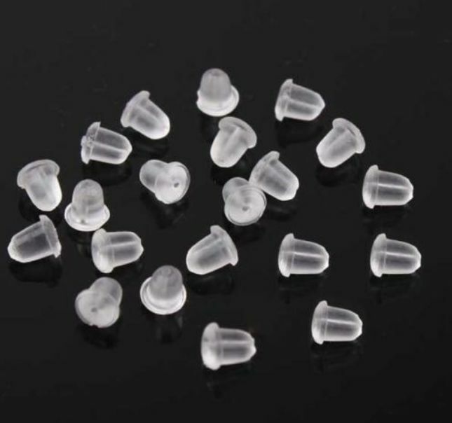 500pcs clear Rubber Earring Back Stoppers Ear Post Nuts Jewelry Making 4mm hs