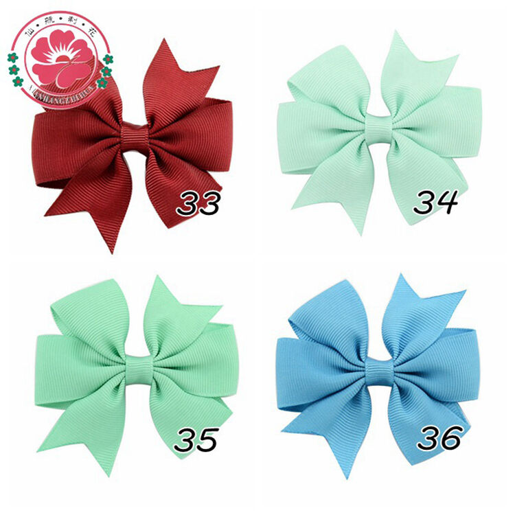 20pcs/set Hair Bows With Clip 3 inch Grosgrain Ribbon Hairpins For Kids Girl