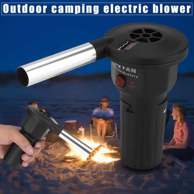 Outdoor Camping Picnic Charcoal Grill Barbecue Mini BBQ Fan Air Blower