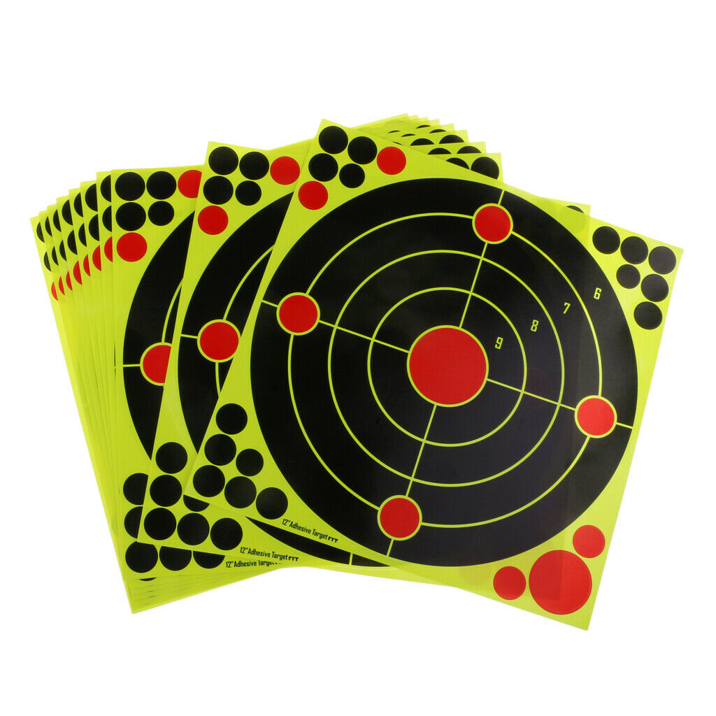 10pcs 12" x 12" Self adhesive Splatter & Reactive Shooting Targets Stickers