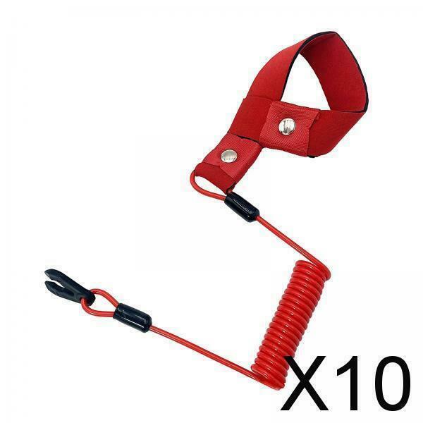 10X Engine Stop Switch Key Lanyard Rope for Yamaha Outboard 2-425hp