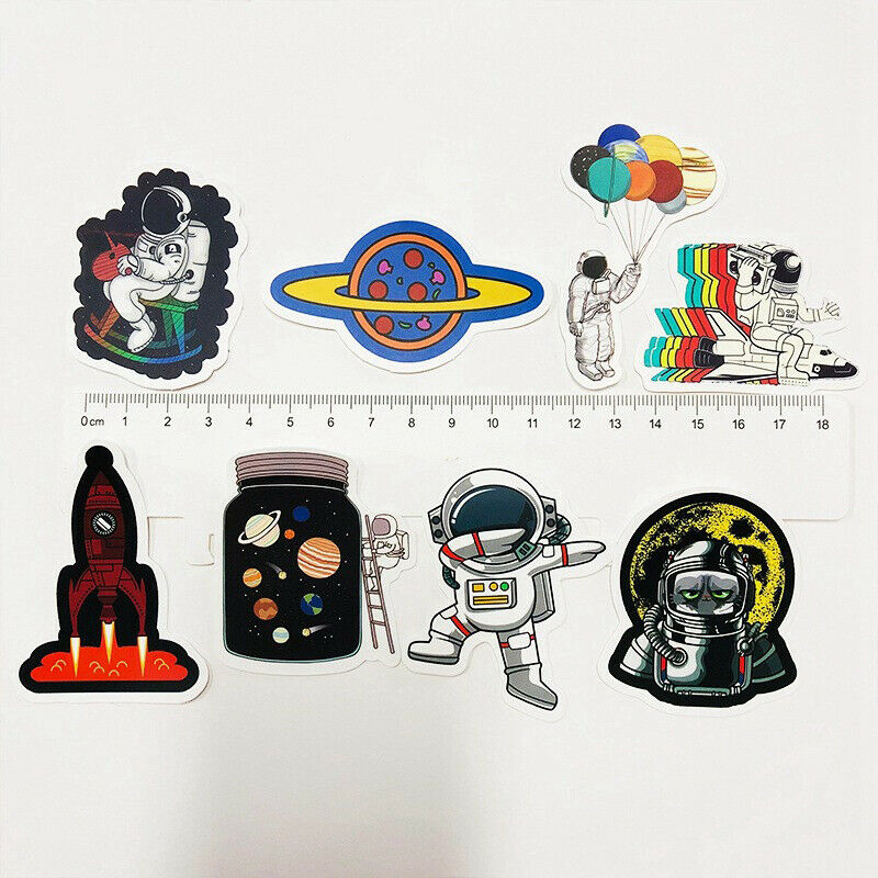 50PCS Astronaut Outer Space Laptop Fridge Skateboard Luggage Travel Suitcase