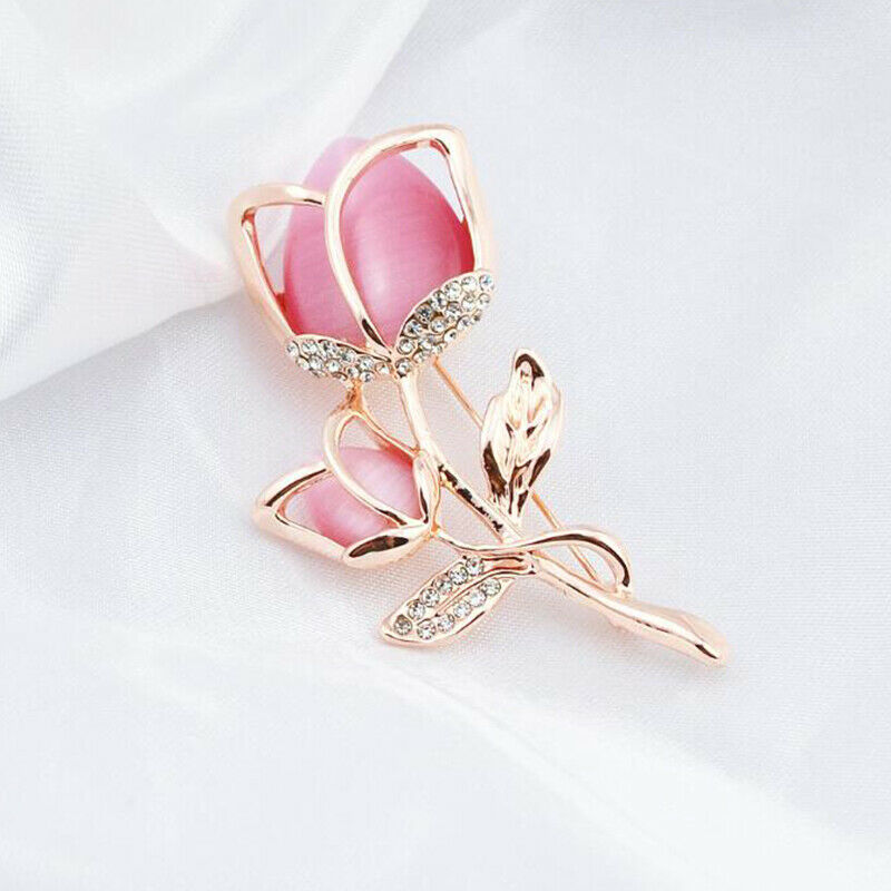 Fashion Hot Pink Rose Flower Brooch Clothing Accessori.l8