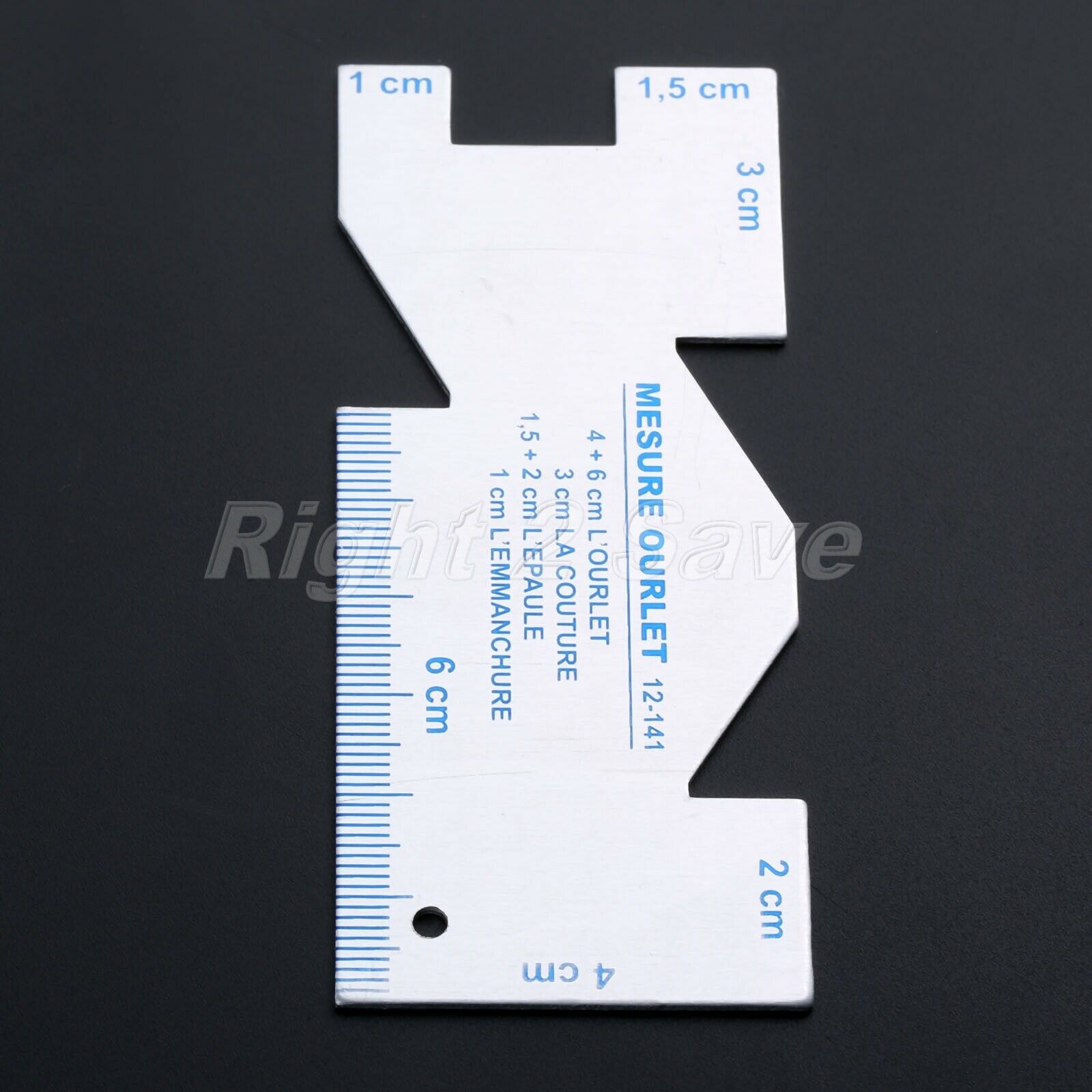 Metal Sewing Measuring Gauge Ruler 9.8x4cm Double Side DIY Sewing Quilting Craft