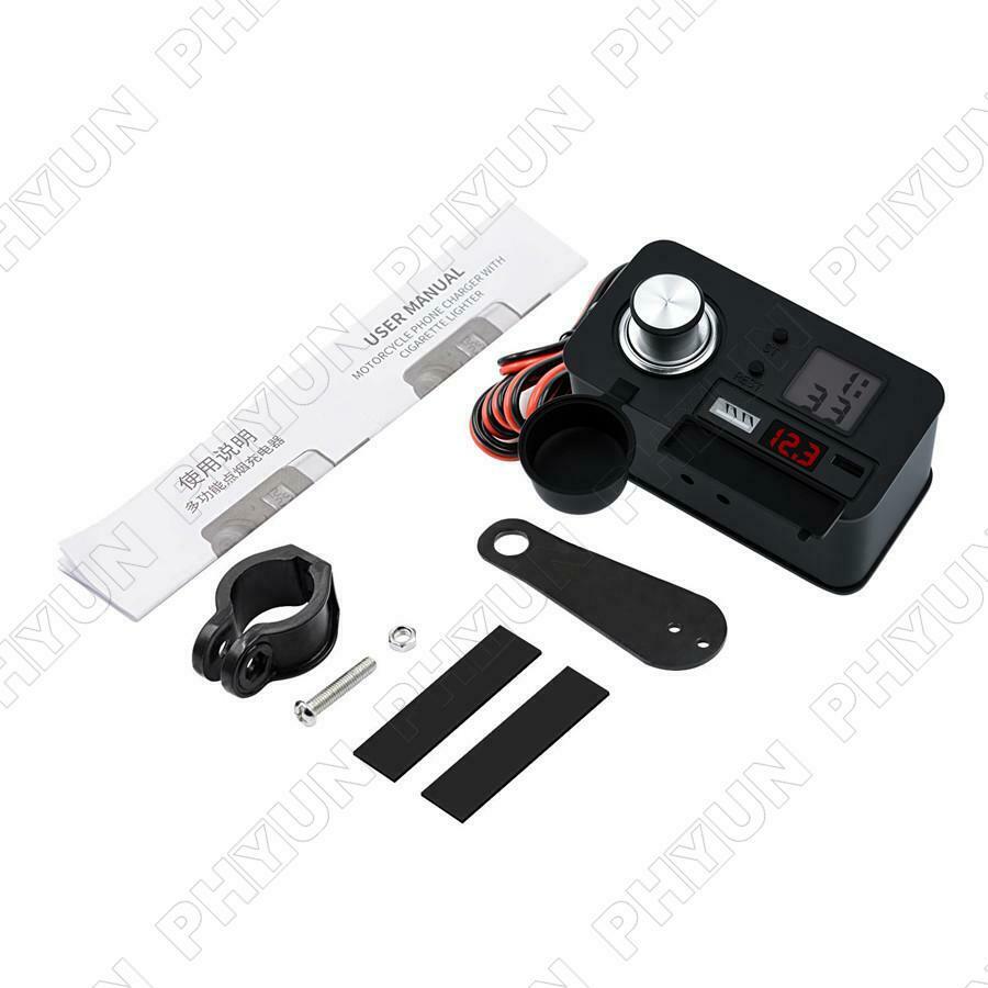 Motorcycle Cell Phone USB Charger  QC3.0 Fast Charge Cigarette Lighter Voltmeter