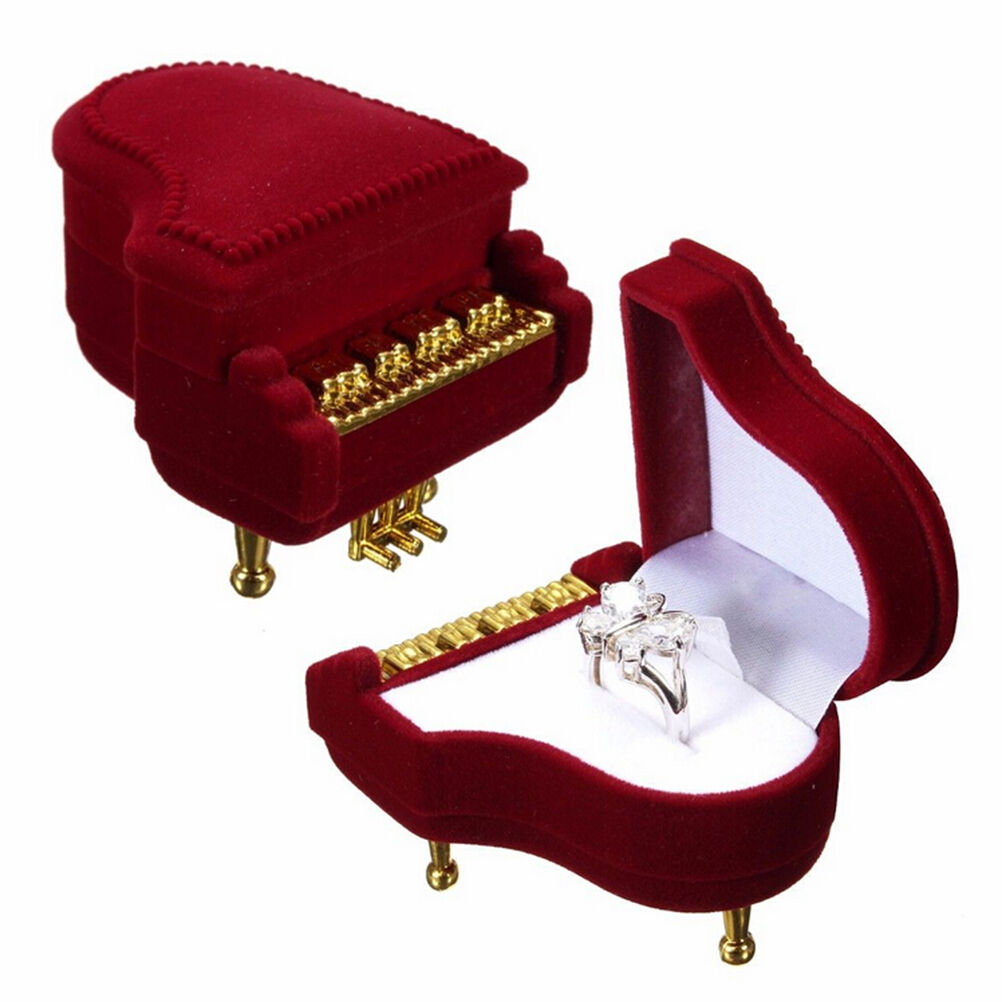 New Piano Ring Box Earring Pendant Jewelry Treasure Gift Case Weddin.l8