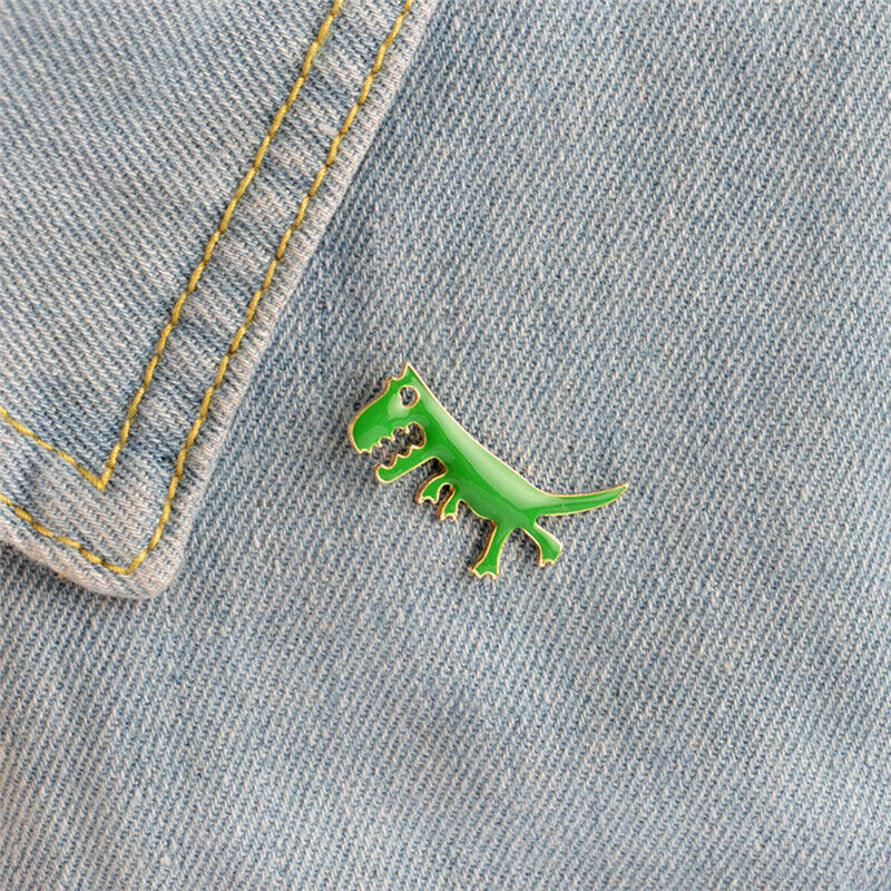 Cartoon Dinosaur Animals Girl Enamel Collar Pins Badge Corsage Brooch Jewe.l8