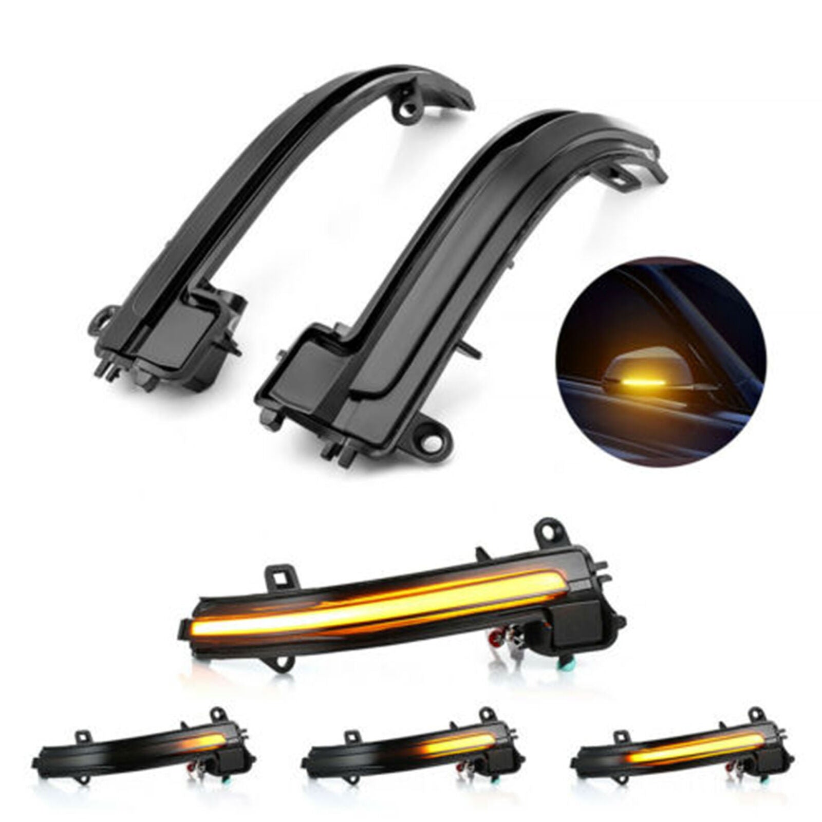 Smoked Side Mirror Turn Signal Lights Blink Sequential For BMW 4 3 2 1 Series i3