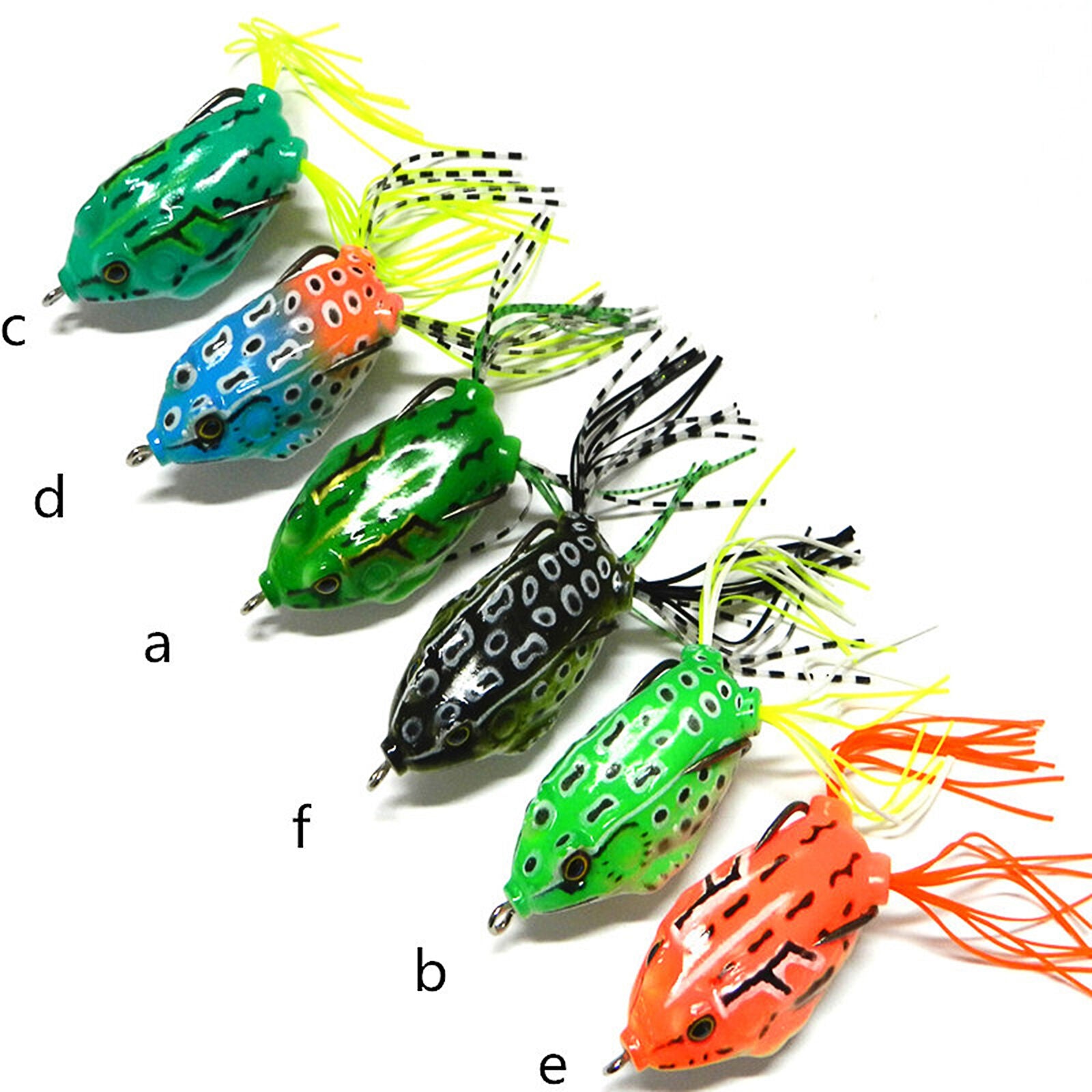 6pcs Soft Lures Fishing Lure Set Soft Bait Frog Baits Tackle 5.5cm