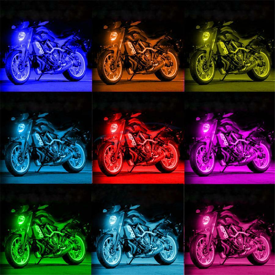 12PCS 144LED Motorcycle ATV RGB LED Neon Light with Kit Controller Universal