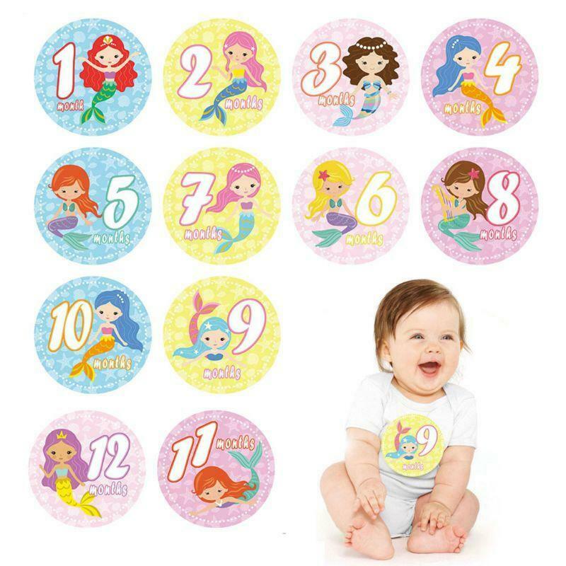 First Year Monthly Milestone Photo Sharing Newborn Baby Belly Stickers 1-12Month