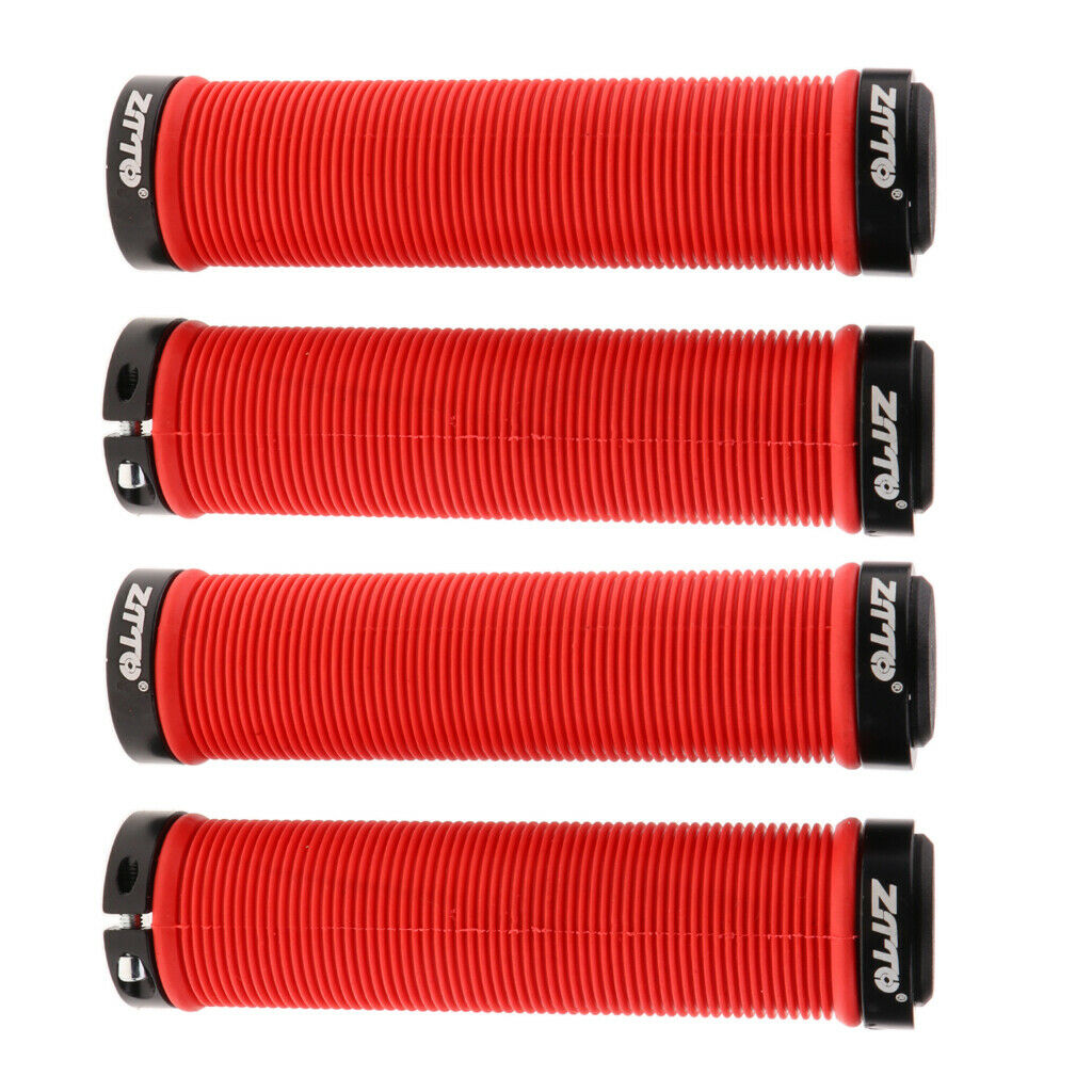 4 Anti-slip Gel  Handlebar Grips MTB BMX Fix Gear Bike Double Lock-on