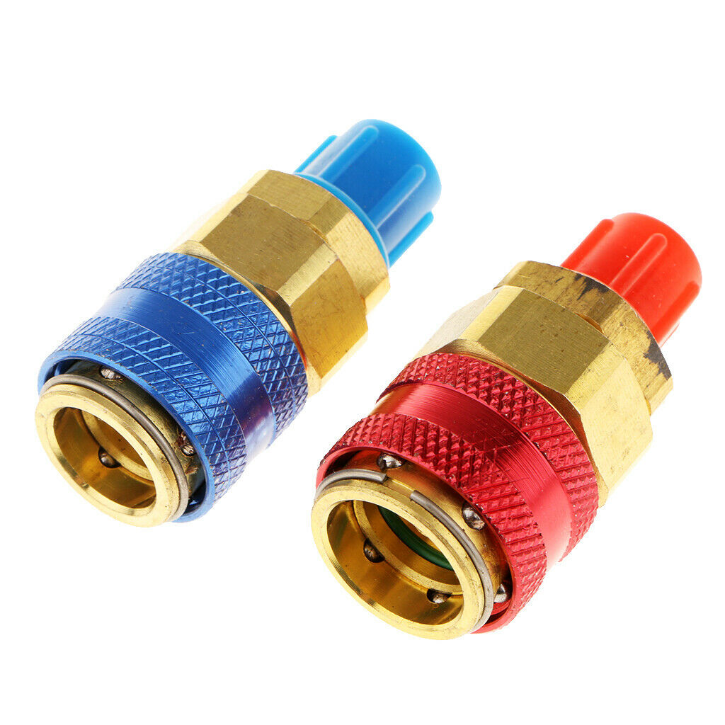 1 Pair A/C R134a Quick Couplers Connector High & Low Side Adapter 1/4