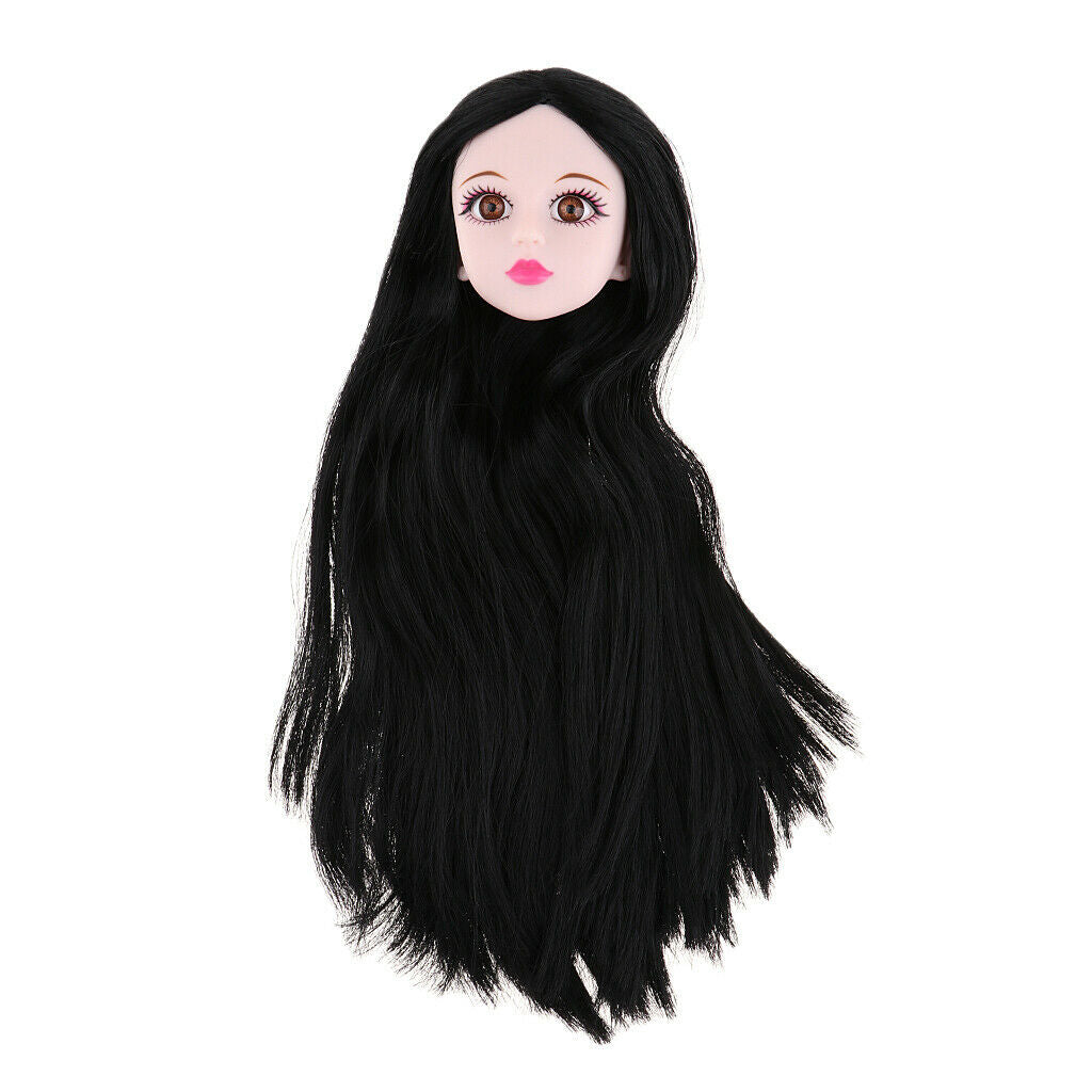 Black Straight Hair Head Sculpts Custom-made DIY Body Parts  for 1/4 KID