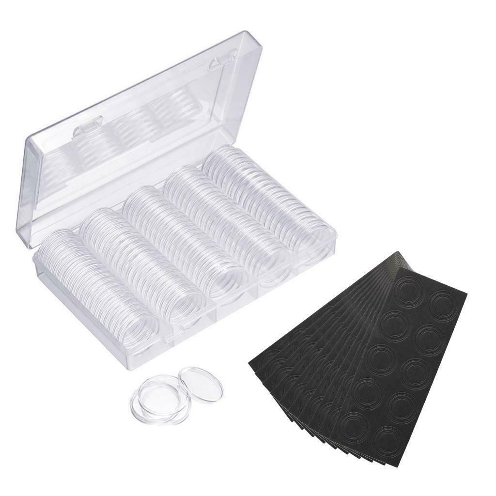 Clear Coins Display Storage Box Collectible Case For Certified Coin Black