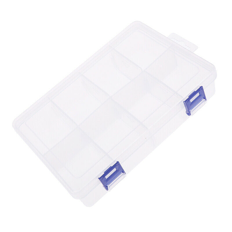 8 Compartment Plastic Storage Box Jewellery Earring Beads Case ContainerJ SJ
