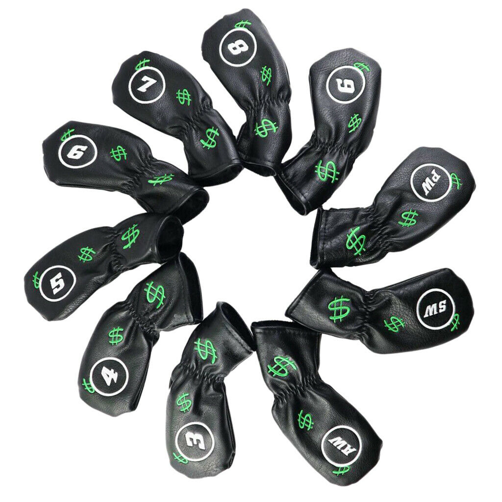 10 Pieces Golf Club Head Soft Cover Iron Putter Headcover Protector Sleeve