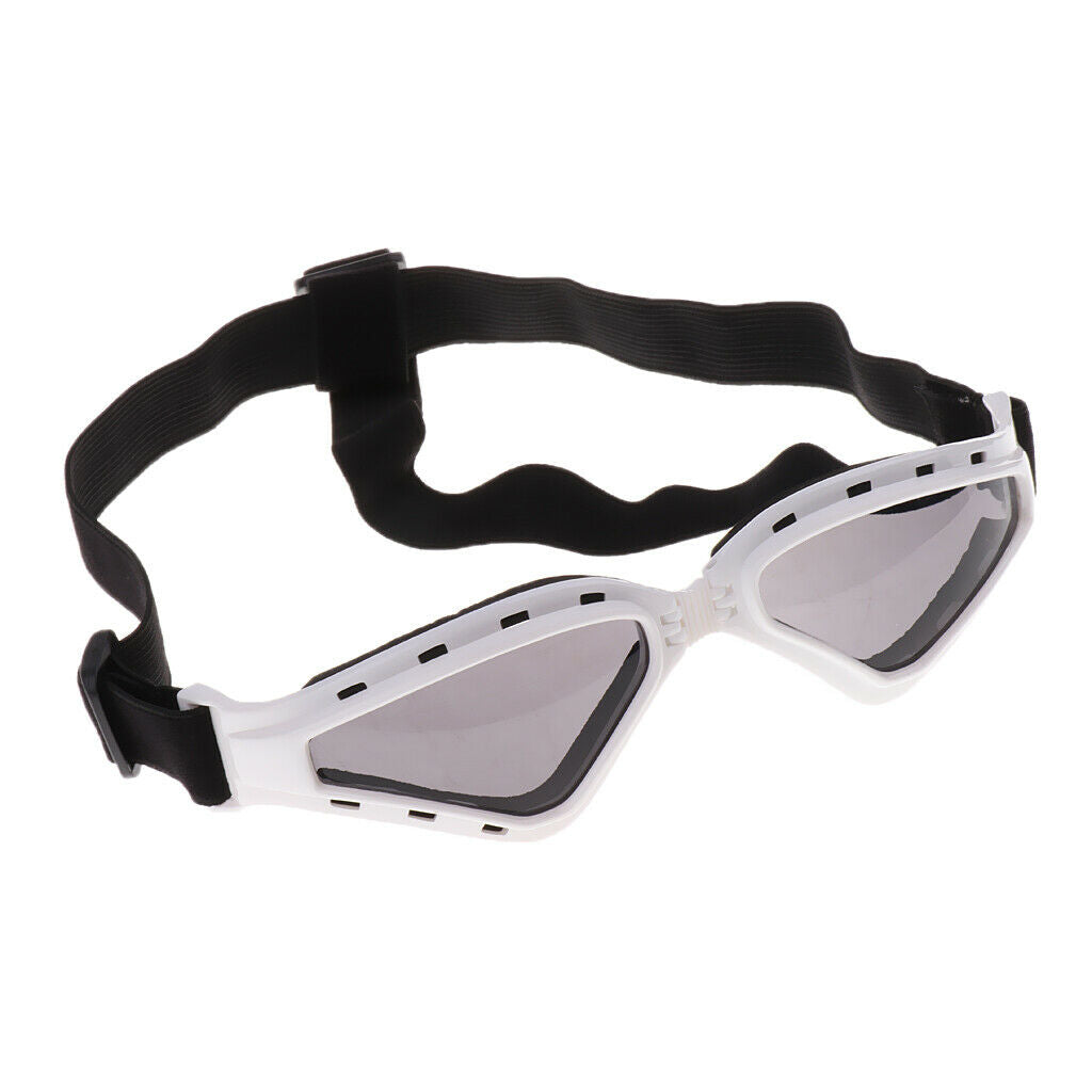 Plastic Pet Dog Puppy UV Goggles Sunglasses Eye Wear Protection White