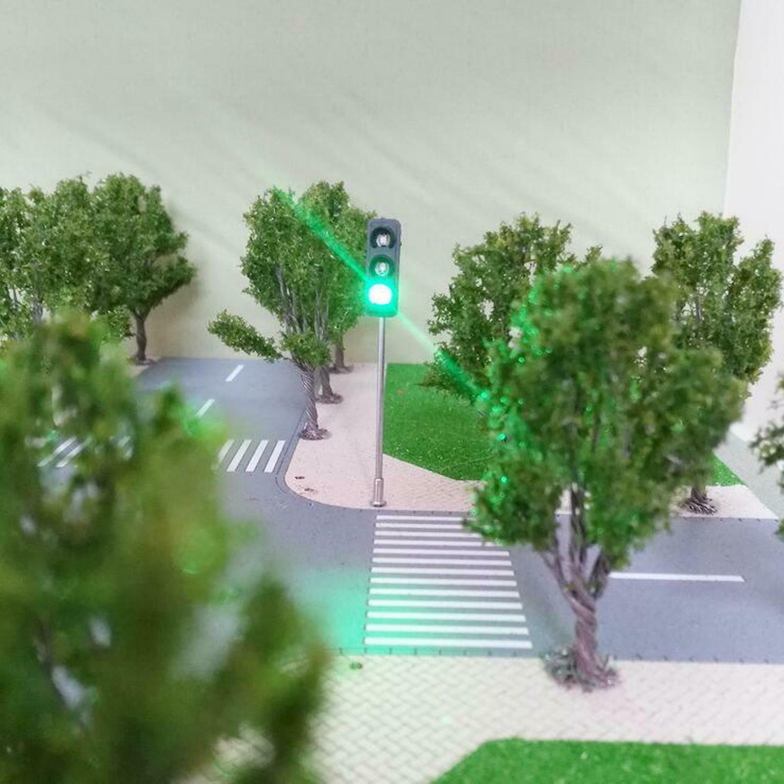 10pcs Mini Traffic Light Street Railway Signal Light Diorama 1/100 HO Gauge