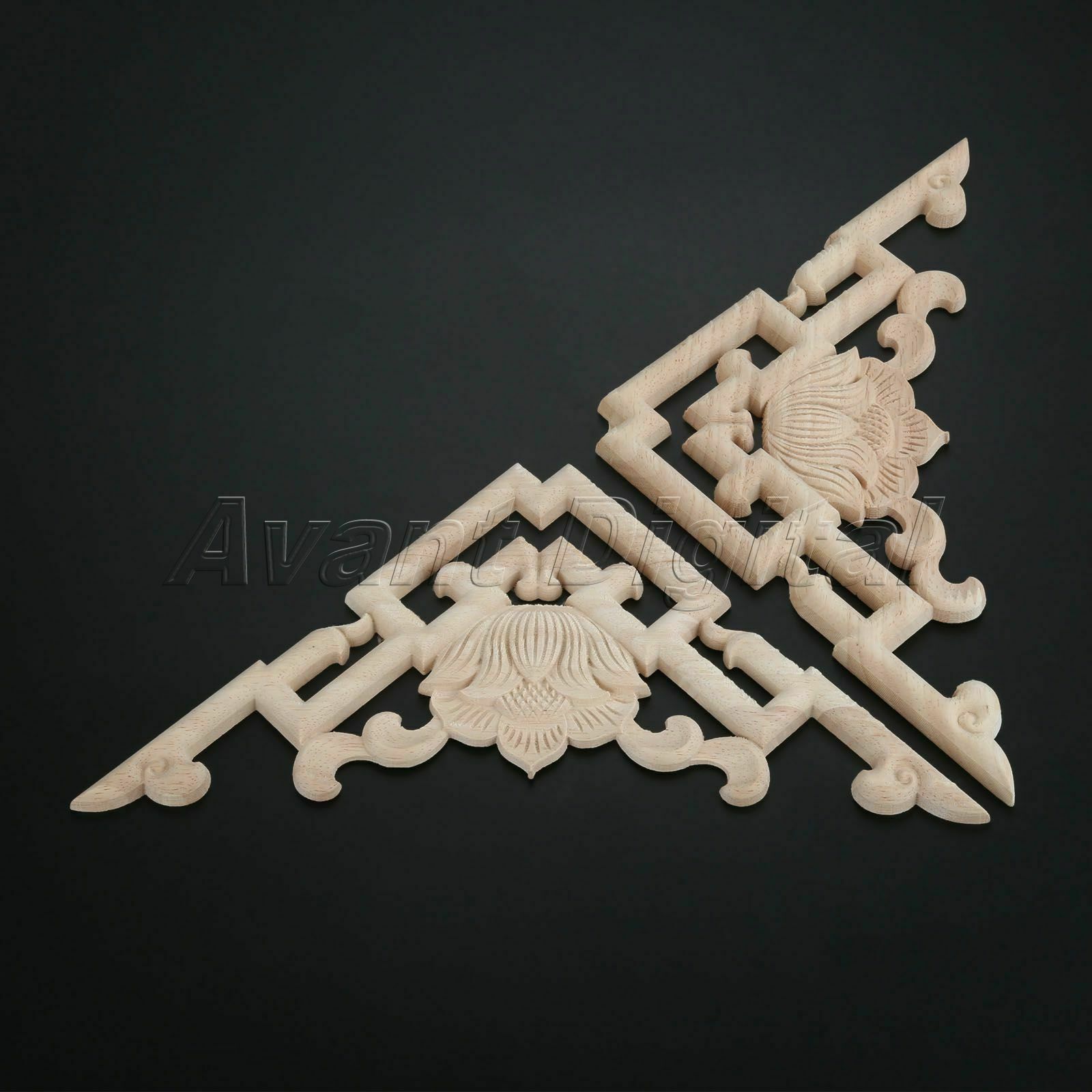 20*20cm Unpainted Wooden Carved Applique Furniture Home Decorative Dyes Easily