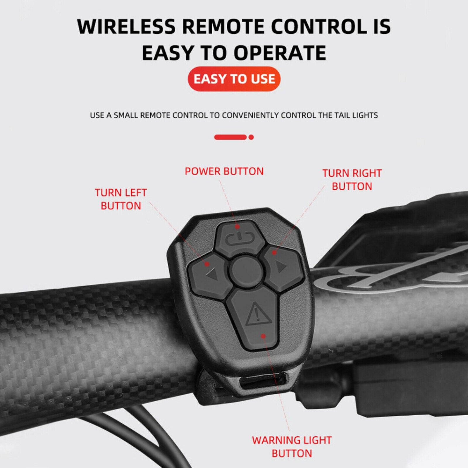 Bike Light USB Rechargeable with Remote Control Bike Rear Light Fits on Any Road