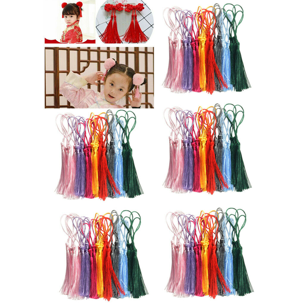 150X Bookmark Tassels Assortment with Cord Loops DIY Soft Tassels Pendant