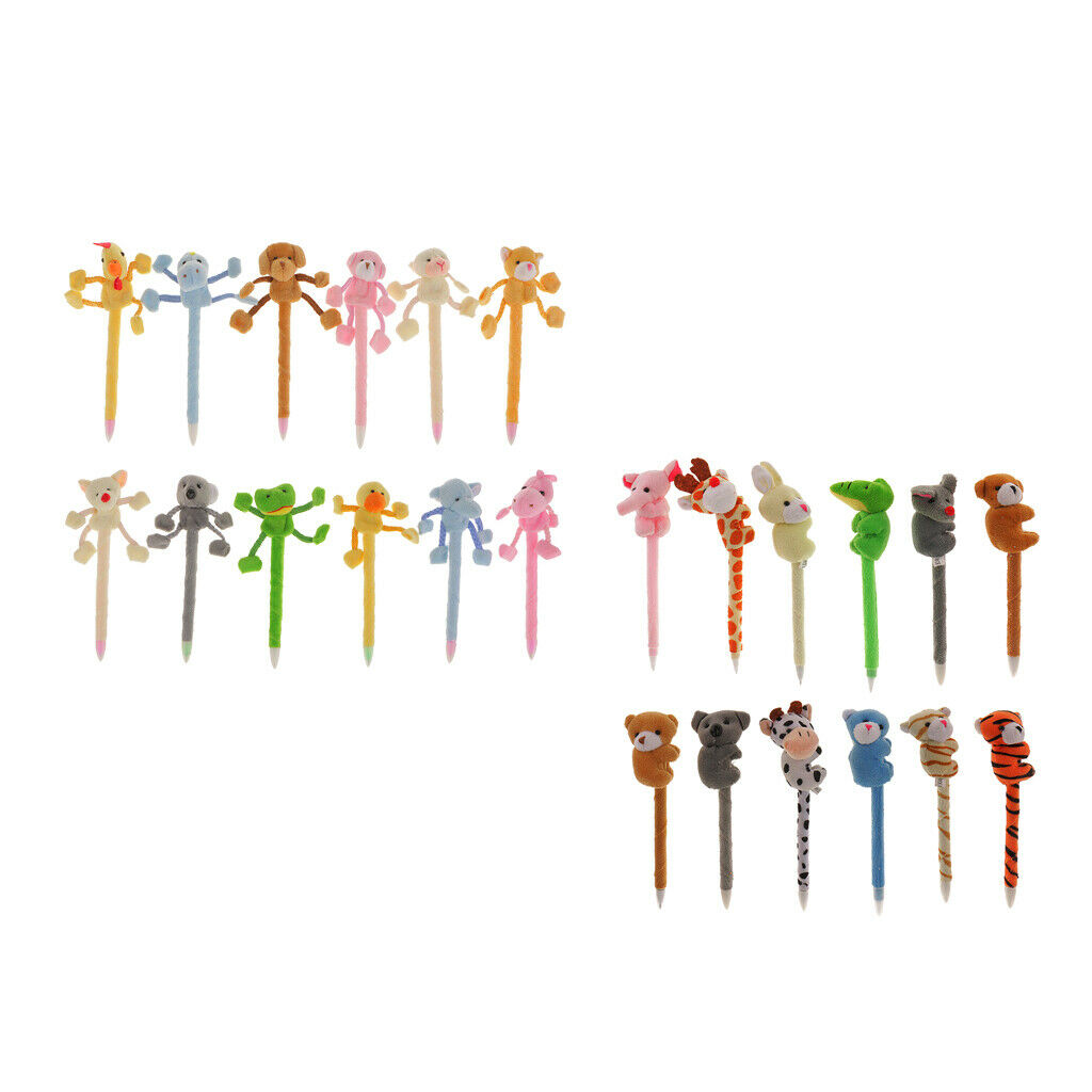 24Pcs Plush Animal Pens Plush Pens New Toys Stuffed Plushie Animal Pen Gifts