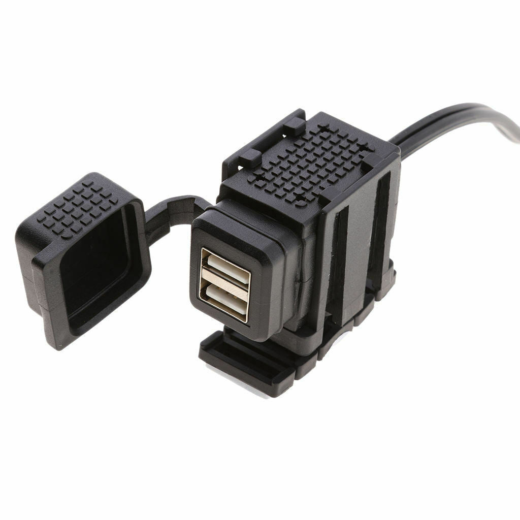 12V Moto Dual Port SAE A USB Adapter Cable Plug Waterproof Charger