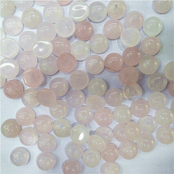 100Pcs 8x4mm Wholesale Natural Rose Quartz Round Cab Cabochon HH7050