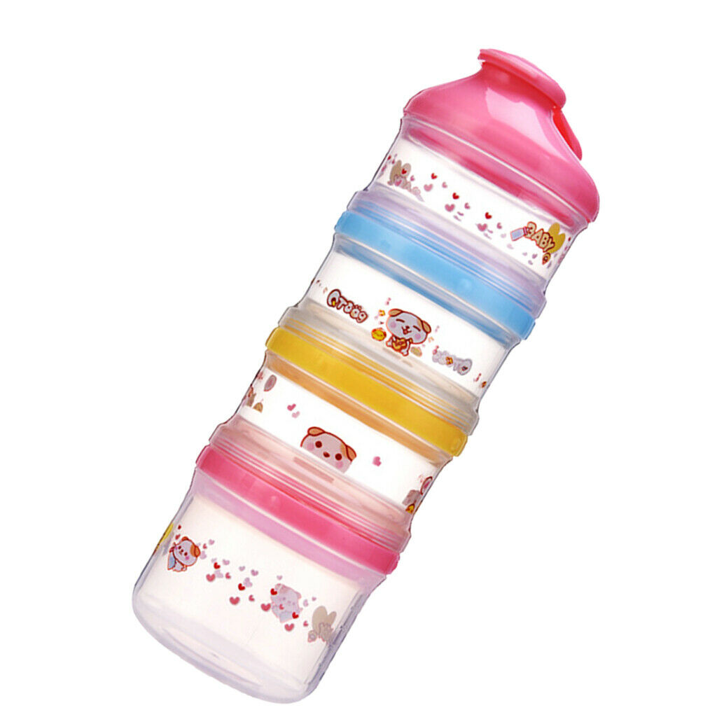Baby Removable Milk Powder Cartoon Box Snack Containers for Kids Pink