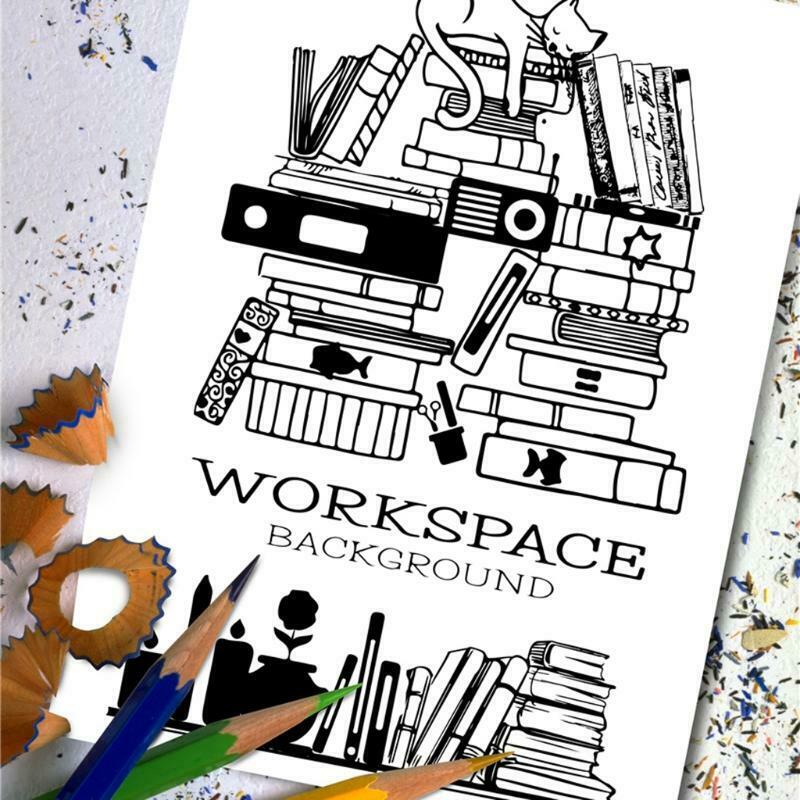 Workspace Background Silicone Clear Seal Stamp DIY Scrapbooking Embossing Photo