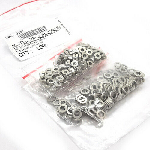 [100pcs] SET-MUT-PAD-TO-DSUB UNC-4-40 Screw, Pad and Nut SUBD SET
