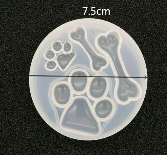 1pc Dog Paws Bones Silicone Mold Frame Setting For Jewelry Making Epoxy Uv Re...