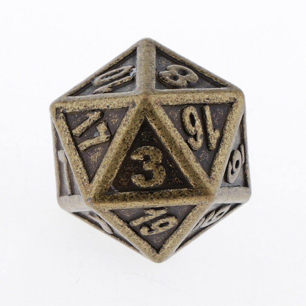 Polyhedral Metal Dice for Dragon Scale D&D DnD Pathfinder RPG Games copper