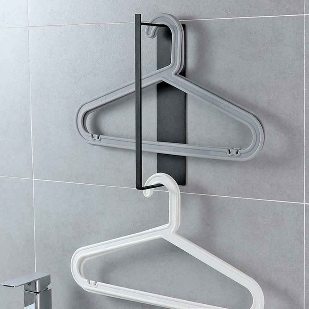 Creative Adhesive Plastic Hangers Storage Rack Home Clothes Stand Organizer @