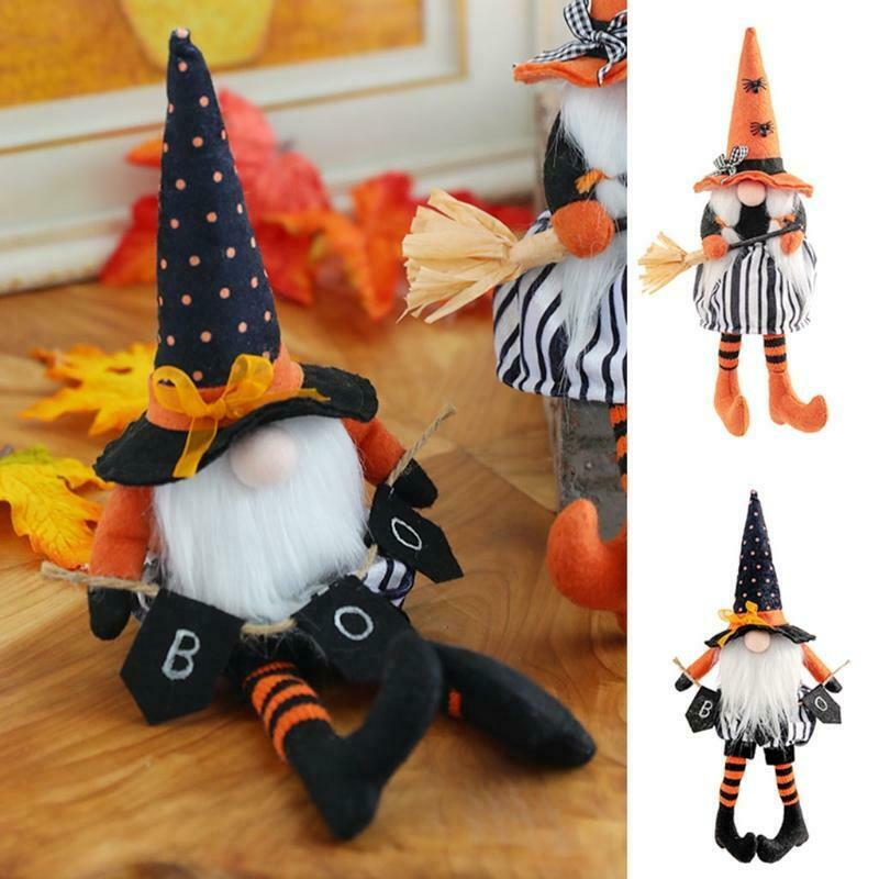 2pcs Halloween Gnome Scandinavian Tomte Swedish Gnomes Plush Farmhouse Decor