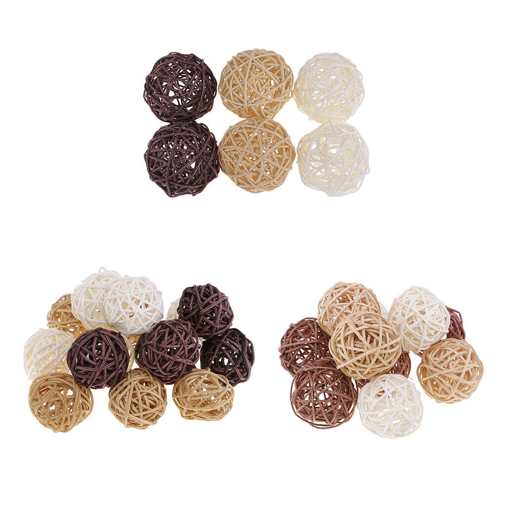 30set 3cm Willow Rattan Balls Home Decorative Craft The