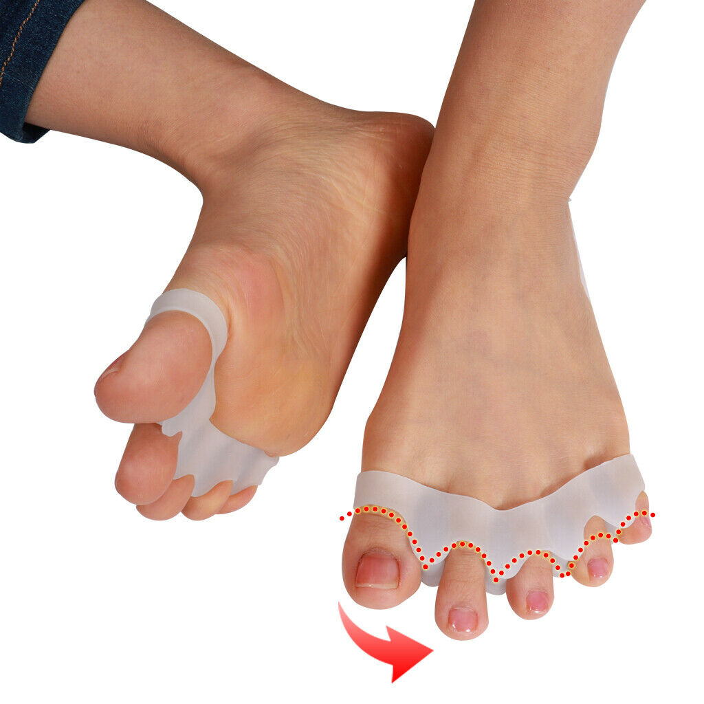 1 Pair Silicone Toe Straighteners Separator Hallux Valgus Bunion