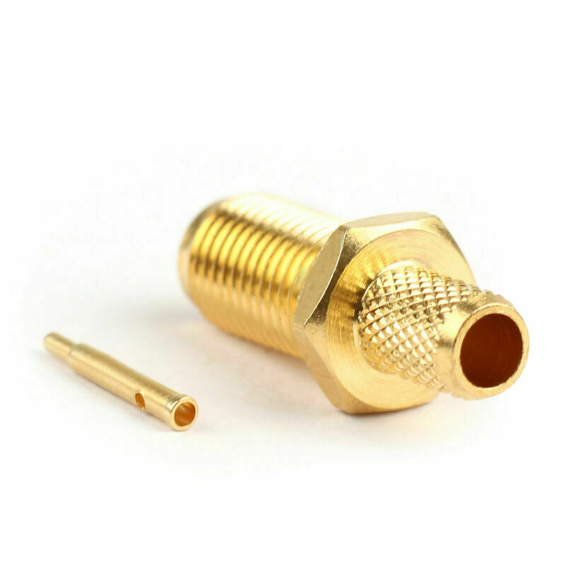 10x RP-SMA Female RF Connector Male Pin For RG58 RG142 RG400 LMR195 Cable AT2