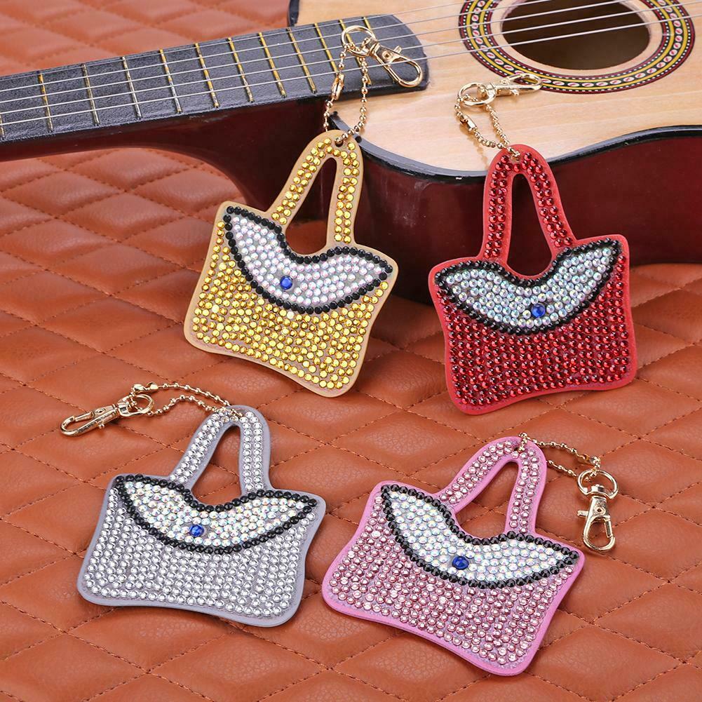 4pcs DIY Full Drill Special Shaped Diamond Painting Keychain Women Pendant @