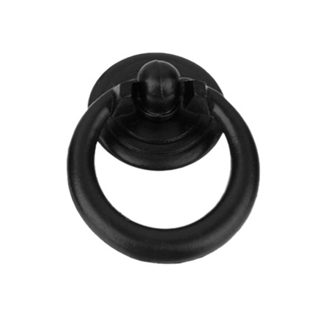 2PCS/Pack Black Metal Kitchen Cabinet Door Pulls Rings Drawer Bin Handles