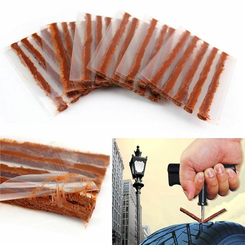 10Pcs Car Bike Tyre Tubeless Seal Strip Plug Tire Puncture Repair Recovery Kit !