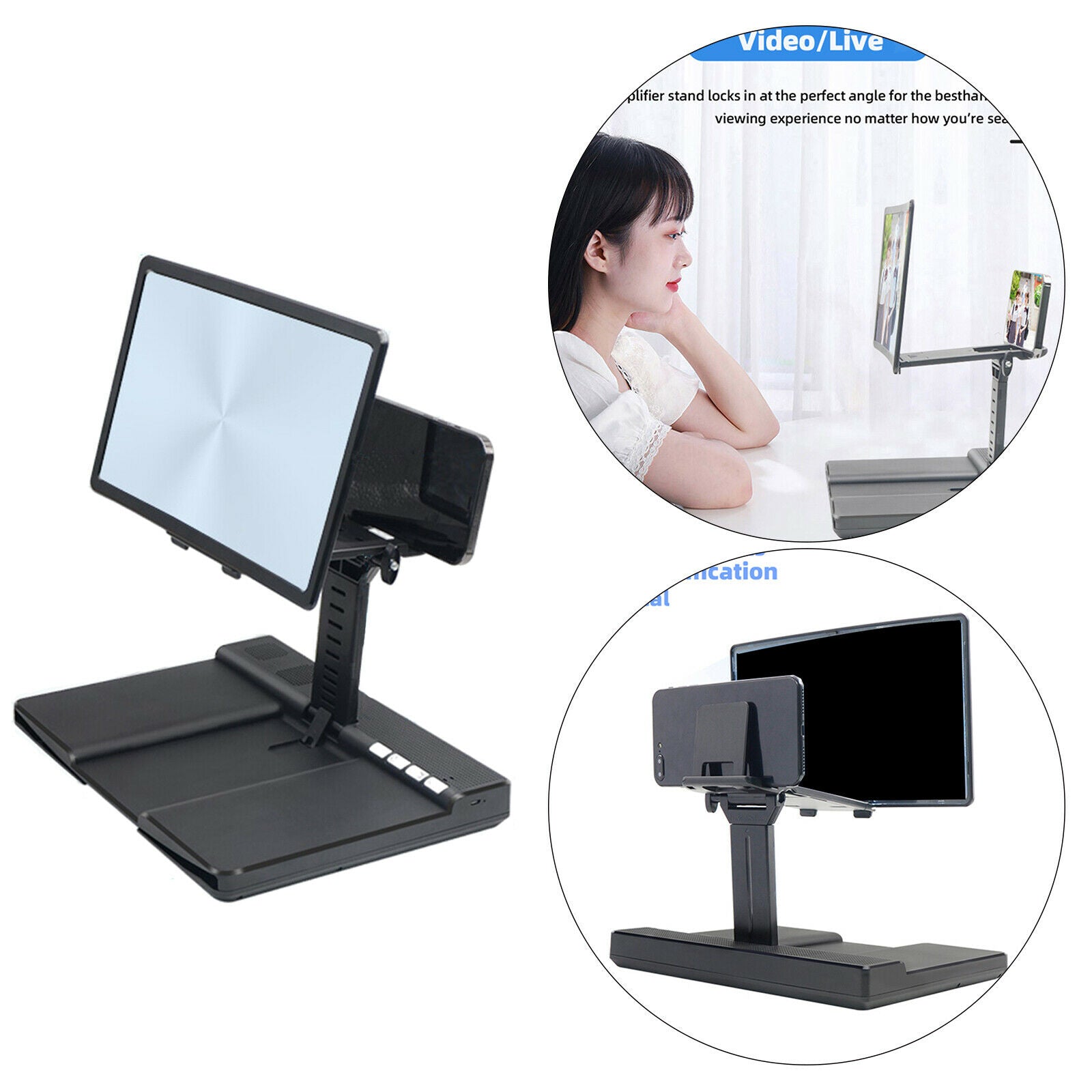 Adjustable 12'' Phone Screen Enlarger Screen Magnifier Holder Bracket for