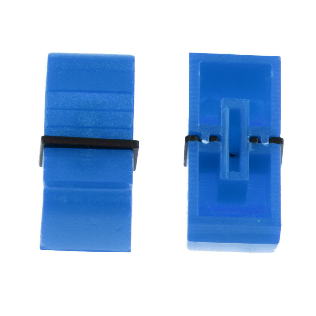 100 Pieces Touch Sensitive Slider Ribbed Mixer Fader Knob Caps 8mm Blue