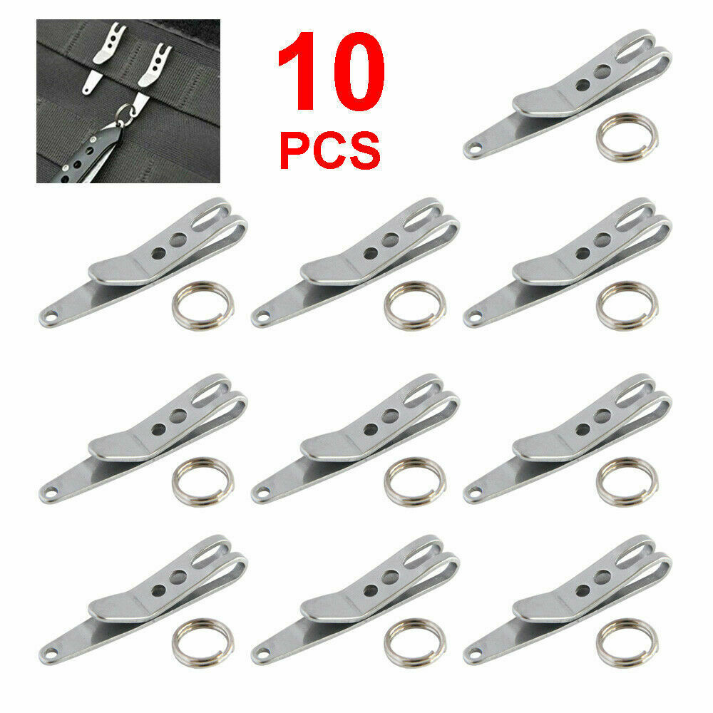 10PCS Mini Edc Gear Pocket Suspension Clip Hanger Tool Key Ring Keychain