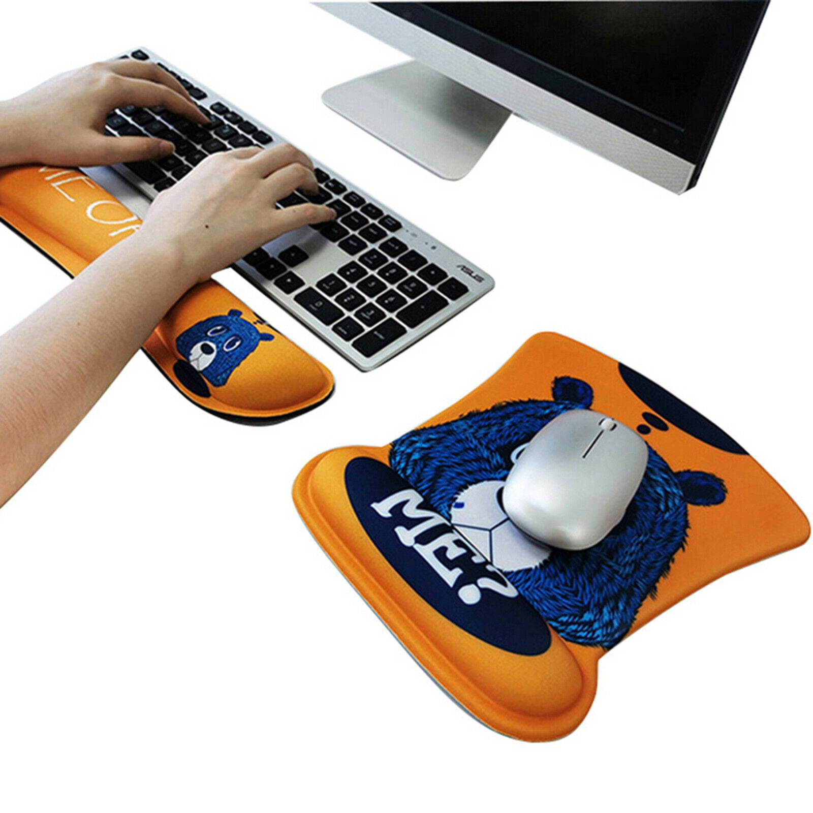 Mouse Pad Wrist Support and Keyboard Wrist Rest Pad, Ergonomic Mousepad,